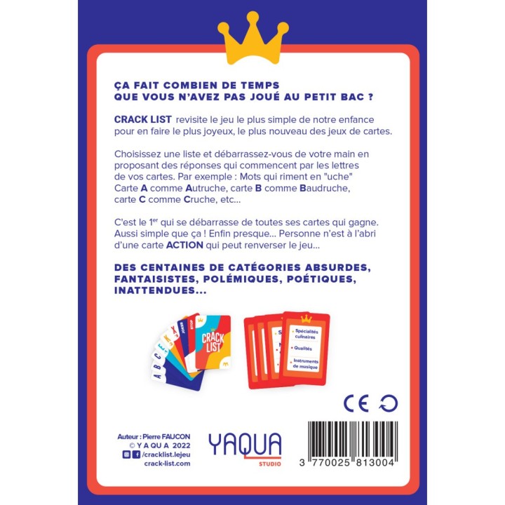 Crack List – Jeu de Cartes Petit Bac et Ambiance | Kroma