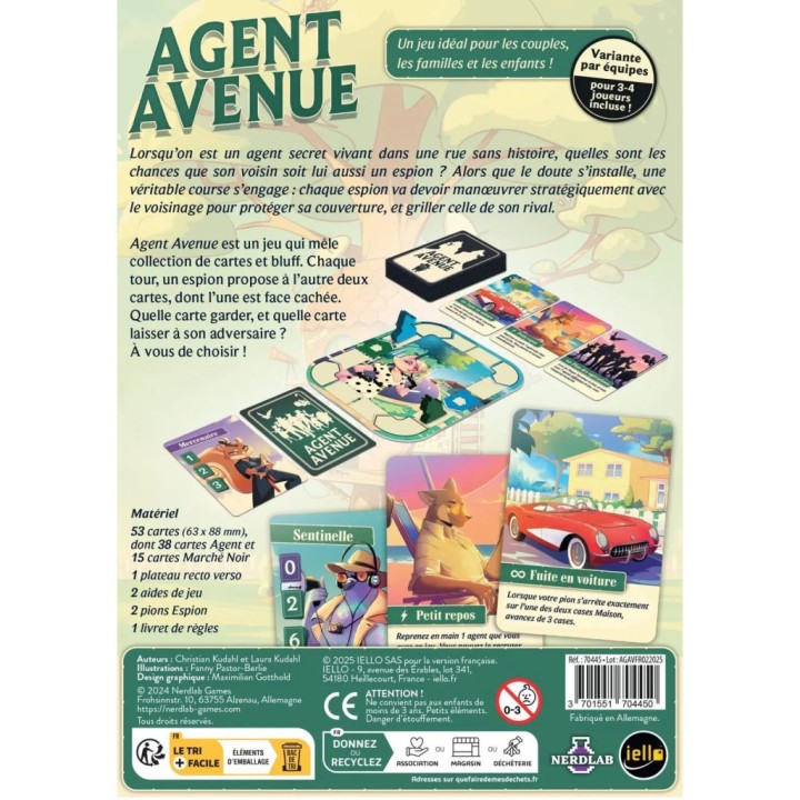 Agent Avenue – Jeu de Bluff, Cartes et Espionnage à Deux | Kroma