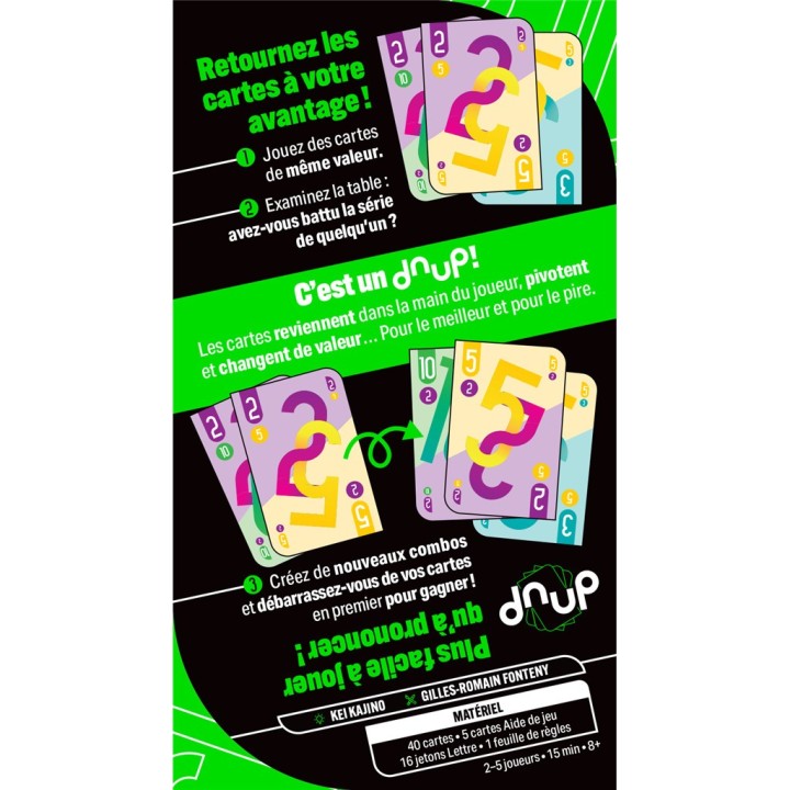 Dnup – Jeu de Défausse Cartes Réversibles, Format Poche | Kroma